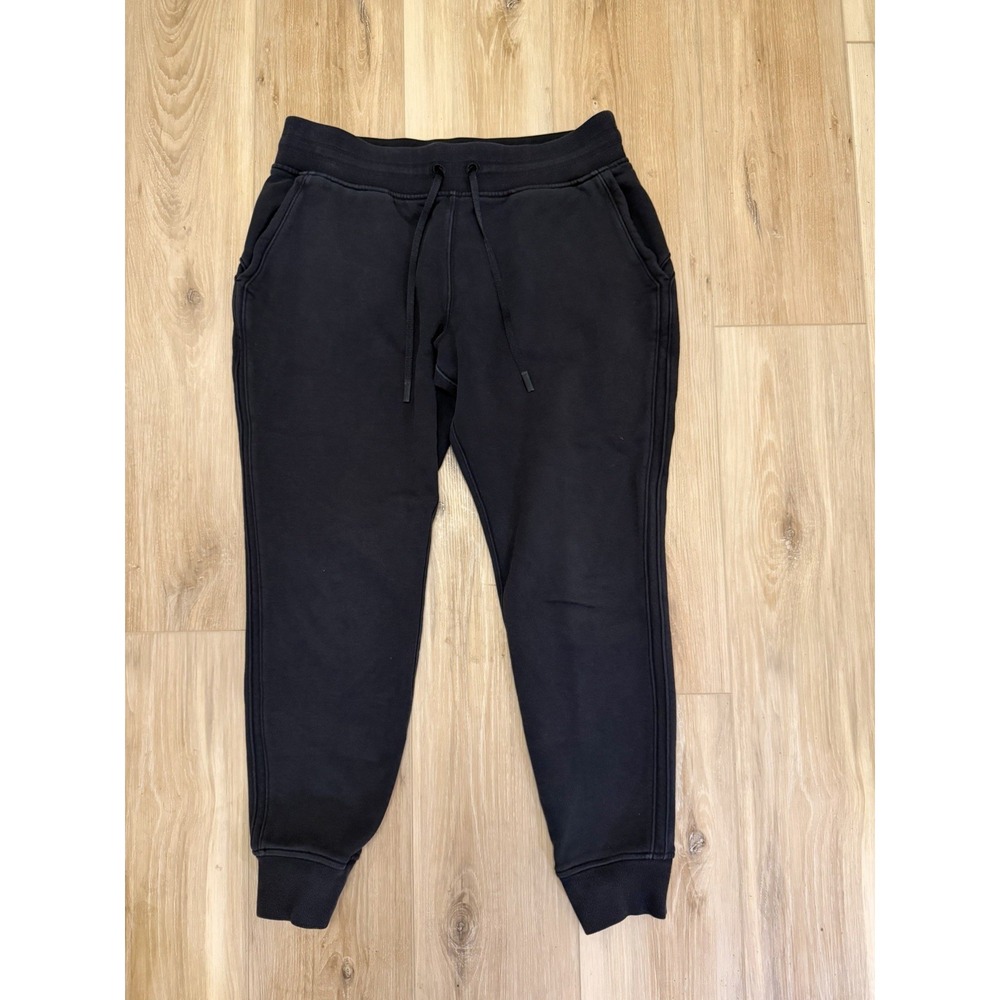 Lululemon Jogger Pants Women's 10 Black Tapered Drawstring Pockets Yoga Athletic